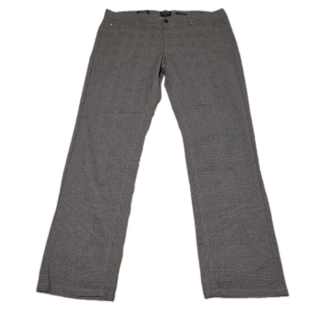 Ben Sherman Mens 34x32 Slim Fit Gray Glen Plaid Dress Pants Chinos Trousers 34